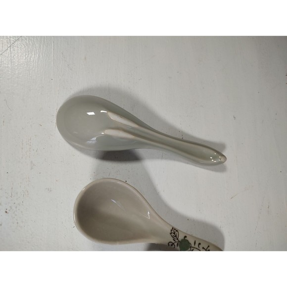 Asian Soup Spoons, Floral Design, Ramen Spoons, Perfect Depth, Lot of 4 - Picture 11 of 11